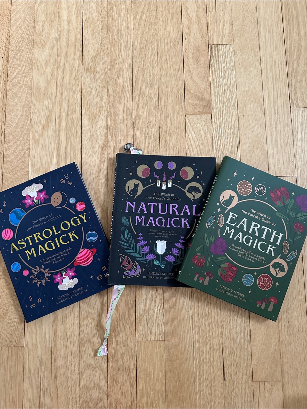Set of 3 book by Lindsay Squire: Natural Magick, Earth Magick & Astrology Magick